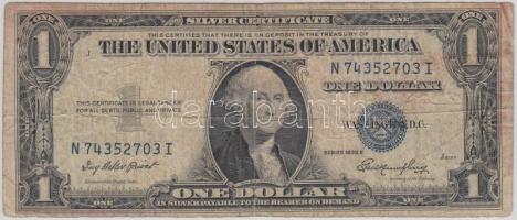 Amerikai Egyesült Államok 1935E 1$ kék pecséttel T:III- USA 1935E 1 Dollar with blue seal  C:VG