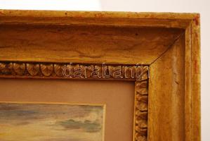 Szalay jelzéssel: Táj. olaj, vászon, antik keretben, 10×17 cm