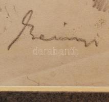 Belányi Viktor (1877-1955): Ló. Ceruza, papír, jelzett, üvegezett keretben, 14×19 cm