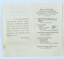 1943 Institut hongrois, Zoltan Kodaly festival du mercredi 24 février 1943, a Párizsi Magyar Intézet...