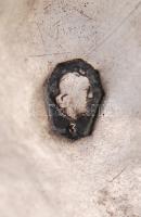 Ezüst (Ag.) leveles tálka, poncolt, jelzett, nettó:59 g, 15,5×14 cm