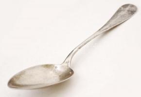 Ezüst (Ag.) húskanál, jelzett, bárói címerrel, nettó:115 g, h:26,5 cm