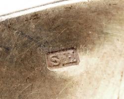 Ezüst (Ag.) húskanál, jelzett, bárói címerrel, nettó:115 g, h:26,5 cm