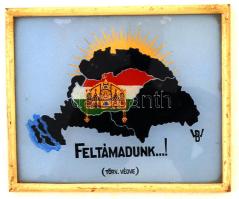 cca 1930 Feltámadunk...! Irredenta emlék, 13x10 cm