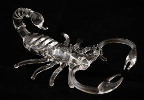 Horoszkóp: Skorpió, kisméretű üvegszobor, jelzés nélkül, 10×6×3,5 cm