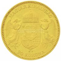 1901KB 20K Au "Ferenc József" Körmöcbánya (6.78g/0.900) T:2,2-
Hungary 1901. 20 Kronen Au ...