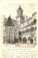 Pozsony, Városház udvara, kiadja Myskovszki Viktor / town hall courtyard