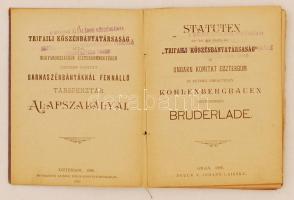 1896 Esztergom, A Trifali Kőszénbányatársaság által Magyarországban Esztergom megyében üzemben tartott barnaszénbányáknál fennálló társpénztár alapszabályai, 85p