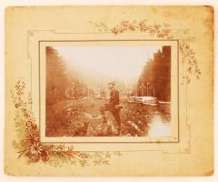 cca 1890 Kárpátalja, Szalonkázó vadász, hátoldalon feliratozva, kartonra kasírozva, fotó 15x11 cm, karton 25x20 cm