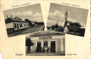 Újkígyós, Hangya, községháza, templom (EM)