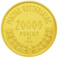 1996. 20.000Ft Au "Honfoglalás 1000. évfordulója" (6.98g/0.986/22mm) T:PP felületi karc
Hu...