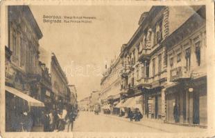 Belgrade, Rue Prince Michel / street, shops (EB)