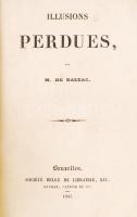 M. De Balzac: Illusions Perdues. Bruxelles, 1837, Société Belge De Librairie. Félbőr kötésben, korán...
