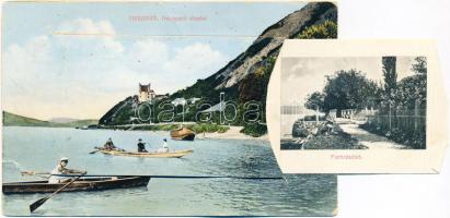 Visegrád, Duna part, csónakázók leporellocard (Rb)