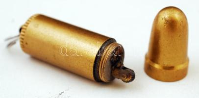 Töltényhüvelyből készült öngyújtó, h: 5,5 cm