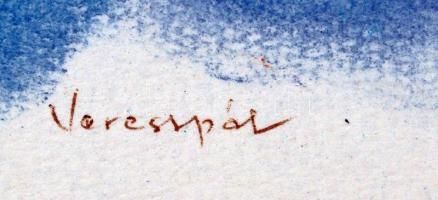 Veress Pál (1929-): Virágénekek. pasztell, papír, jelzett, paszpartuban, 46×21 cm