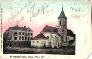 Vienna, Wien XXI. Kagran, St. Georgs-Kirxhe / church, pharmacy (EM)