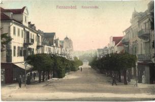 Frantiskovy Lazne, Franzensbad; Kaiserstrasse / street, restaurant (fa)