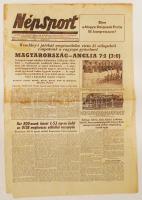 1954 A Népsport május 24-i száma, benne a Magyarország-Anglia 7:1-es eredménnyel zárult meccsről szóló cikkel