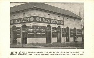 Szeged, Lucza József ruhatisztító és kelmefestő ipartelepe, Laudon utca 9.