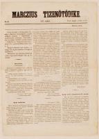1849 A Márczius Tizenötödike című újság május 15-i száma a szabadságharc híreivel