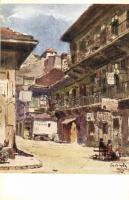 Budapest s: Csánky D. - 12 db régi képeslap a tokjában / 12 old postcards in its own case