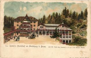 Mendelpass bei Bozen, Spreter's Mendelhof / restaurant, litho s: Reisch (small tear)