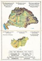 Hungarian irredenta, map of Trianon, folding card