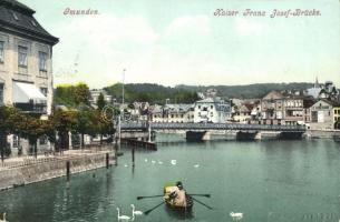 Gmunden, Kaiser Franz Josef-Brücke / bridge, shop of R. Reingrüber (EK)