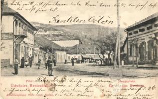 Resicabánya, Fő tér, üzlet / main square, shop (EK)