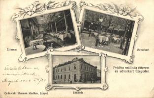 Szeged, Próféta szálloda és étterem; floral, kiadja Grünwald Herman (EK)