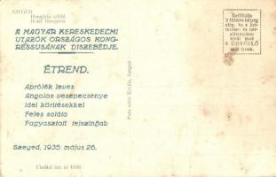Szeged, Hungária szálló (hátoldalon a Magyar Kereskedelmi Utazók 1935. évi országos kongresszusának ...