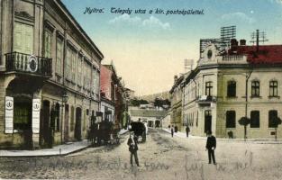 Nyitra, Telegdy utca, Királyi postaépület, Generali biztosító társaság / street, post office, insurance company (EK)