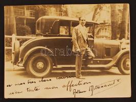 cca 1920-1930 Az autóm és én, feliratozva, 10x8 cm