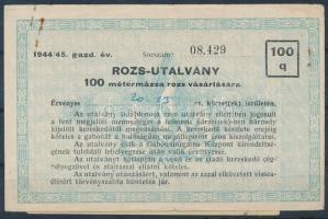 9db vegyes nyugta, liszt- és kenyérjegy, rozs- és gabonautalvány T:vegyes