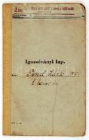 1938 Az M.kir."vitéz nagybányai Horthy István" 1. honvéd v. repülő osztály által kiállított igazolványi lap