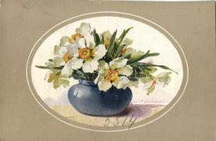 Narcissus, Künstlerkarte No. 3965. Serie 169. s: Klein