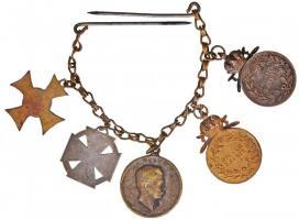 1913. "Mozgósítási Kereszt / 1912-1913-as Emlékkereszt" Br + 1916. "Károly-csapatkere...