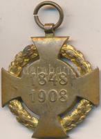 1908. "Polgári Jubileumi Kereszt" aranyozott Br kitüntetés mellszalag nélkül T:2-
Hungary ...