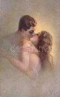 Artist signed, gently erotic Italian art postcard Selectio Serie 1048-2
