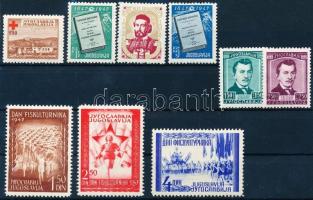 8 diff. stamps + 1 postage due, 8 klf bélyeg + 1 portó