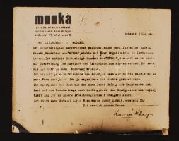 1929 Kassák Lajos német nyelvű levele a moszkvai Litintern folyóiratnak, fotómásolat, 15,5×12 cm