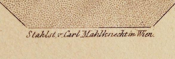 cca 1850 Biedermeier női portré, Barabás Miklós festménye nyomán metszette Karl Mahlknecht (1810-189...