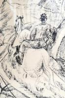 Márffy Ödön (1878-1959): Lóháton, litográfia (Petőfi Sándor Szilaj Pista c. munkájához), papír, jelz...