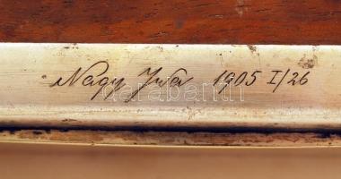 cca 1905-1960 2 db régi fa berakású fém doboz, különböző méretekben