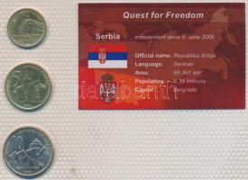 Szerbia 2006. 1D + 5D + 10D forgalmi szett laminálva T:I Serbia 2006. 1 Dinar + 5 Dinar + 10 Dinar laminated coin set C:UNC