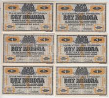 Ostffyasszonyfa / hadifogolytábor 1916. június 1. 1K arab sorozat és sorszámmal (6x) T:I,I-