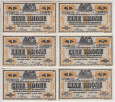 Ostffyasszonyfa / hadifogolytábor 1916. június 1. 1K arab sorozat és sorszámmal (6x) T:I,I-