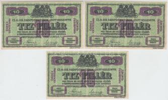 Ostffyasszonyfa / hadifogolytábor 1916. június 1. 10f arab sorozat és sorszámmal (3x) sorszámkövetők T:I-