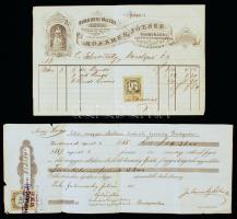 1881-1885 2 db váltó, okmánybélyegekkel